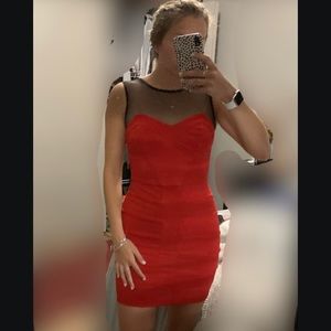 Tight red dress